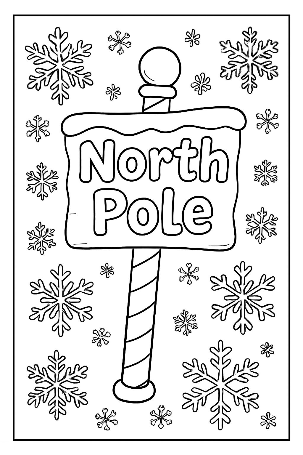 Free - North Pole Coloring Page, north pole, santa, elf, santas workshop, snowman, winter, coloring page, coloring sheet, christmas, holiday, kids coloring sheet, kids coloring page, free coloring sheet for kids, adult coloring, no screen time activity, kids activities, coloring books, kids, coloring books