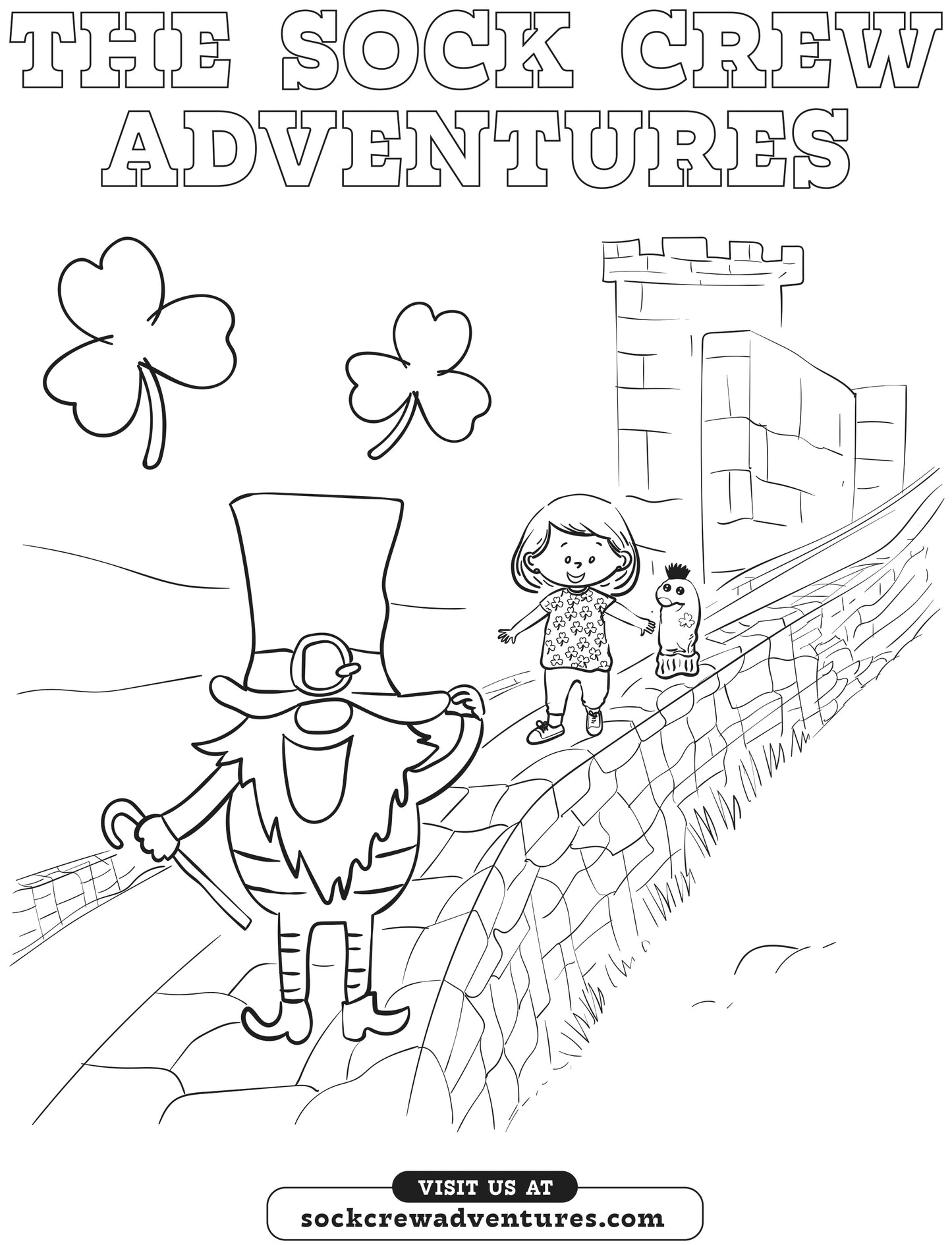Free - Sara and Finn's Lucky Irish Adventure Coloring Page