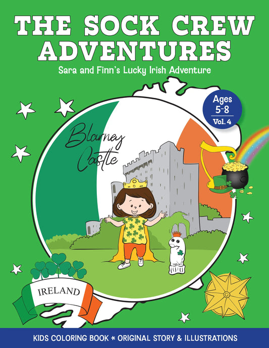 Sara and Finn's Lucky Irish Adventure book cover - Sock Crew Adventures