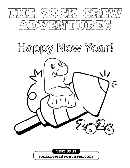 Free - Happy New Year Firecracker Sam Coloring Page