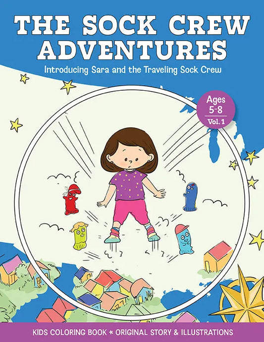 Introducing Sara and the Traveling Sock Crew Book Cover - Sock Crew Adventures